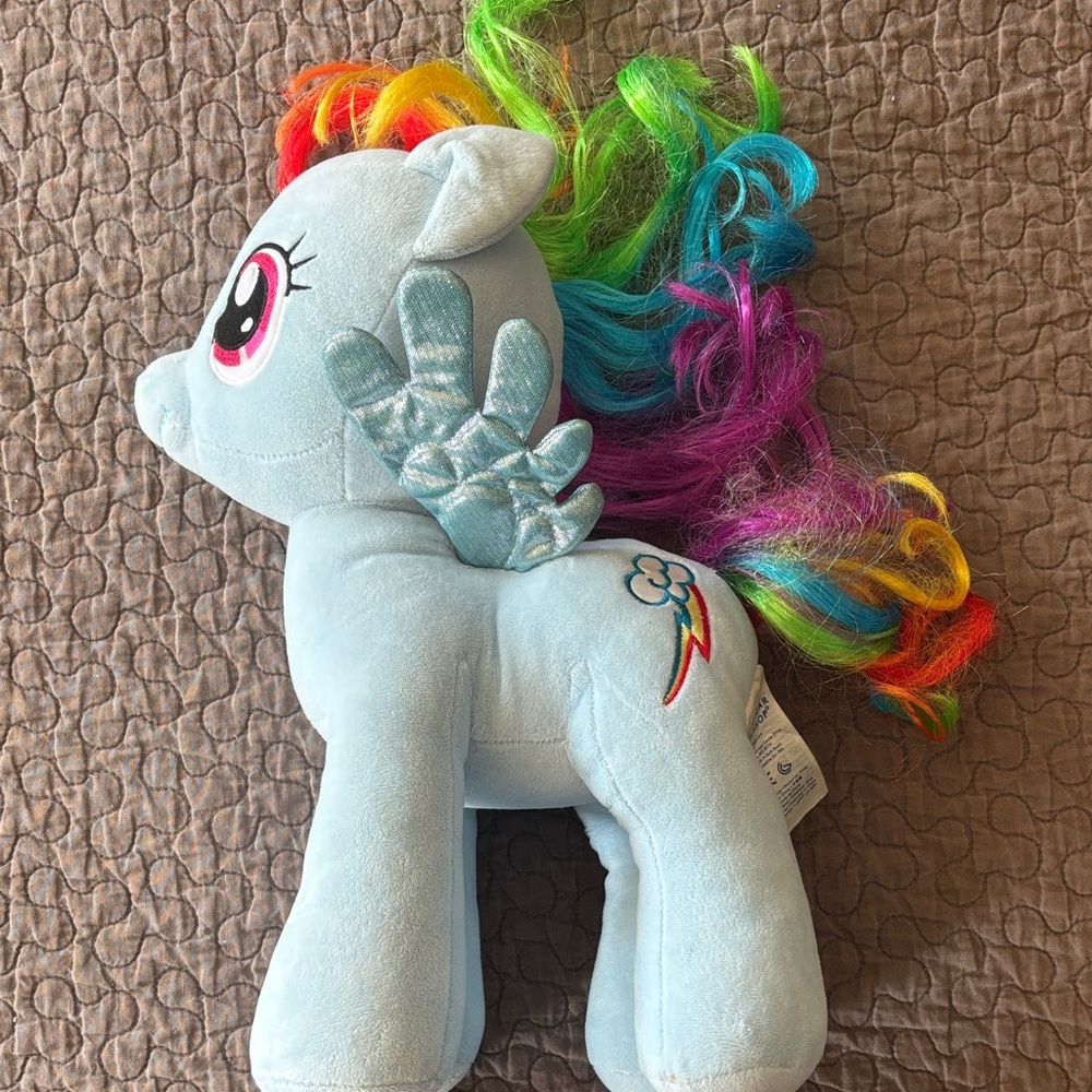 Build-A-Bear Rainbow Mane Light Blue Plush Pony